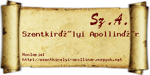 Szentkirályi Apollinár névjegykártya